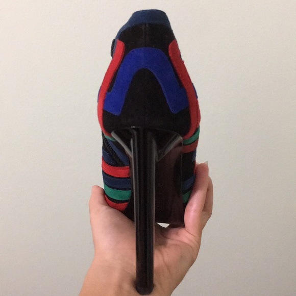 Pierre Hardy Suede Peep Toe Ankle Boots - Picture 4 of 8